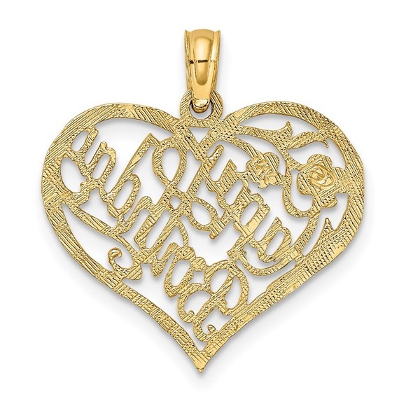 10K Gold Solid Talking HAPPY BIRTHDAY Heart Pendant - Picture 3 of 4